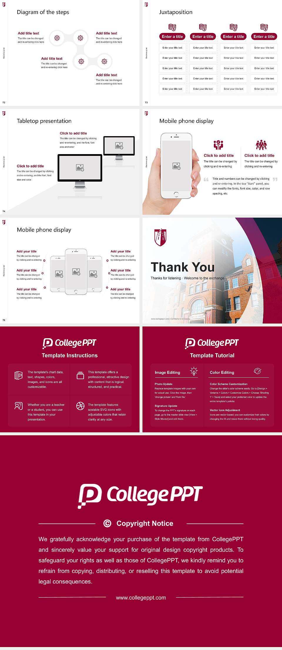 Cumberland University Competition/Entrepreneurship Contest PPT Template4:3 ratio PPT effect preview image9