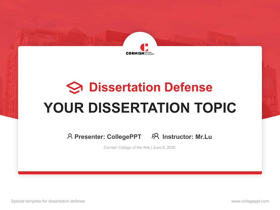 Cornish College of the Arts Graduation Thesis Defense PPT Template4:3 ratio PPT effect preview image7