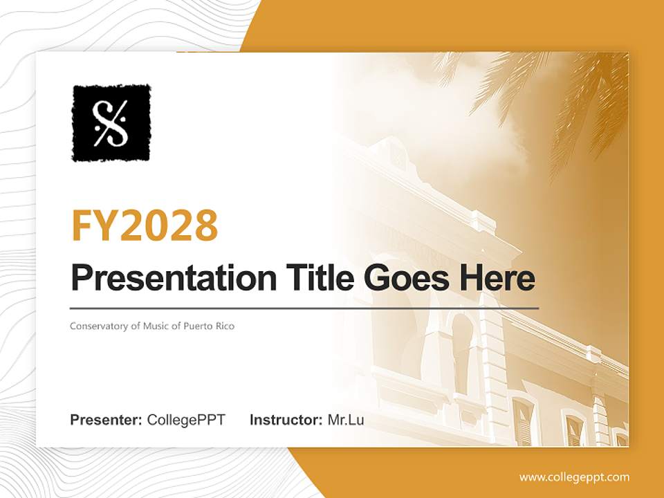Conservatory of Music of Puerto Rico Academic Presentation/Research Findings Report PPT Template4:3 ratio PPT effect preview image5