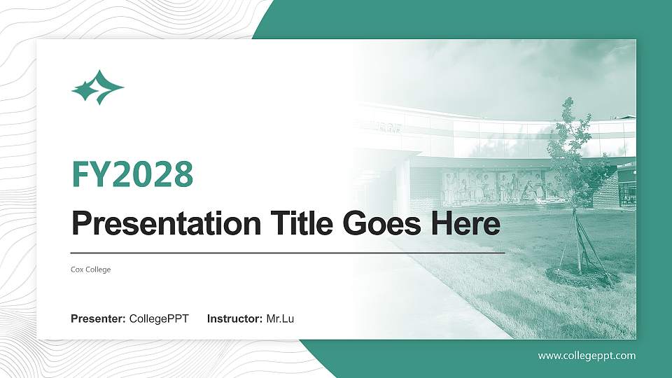 Cox College Academic Presentation/Research Findings Report PPT Template16:9 ratio PPT effect preview image