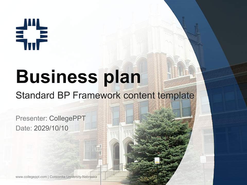 Concordia University-Nebraska Competition/Entrepreneurship Contest PPT Template4:3 ratio PPT effect preview image9