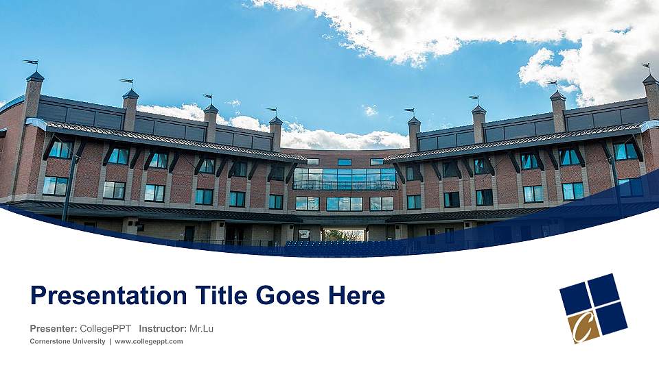 Cornerstone University Course/Courseware Creation PPT Template16:9 ratio PPT effect preview image