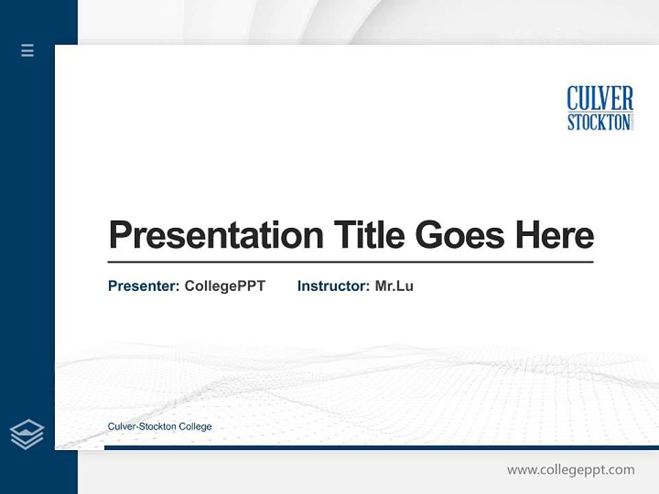 Culver-Stockton College Thesis Proposal/Graduation Defense PPT Template4:3 ratio PPT effect preview image5