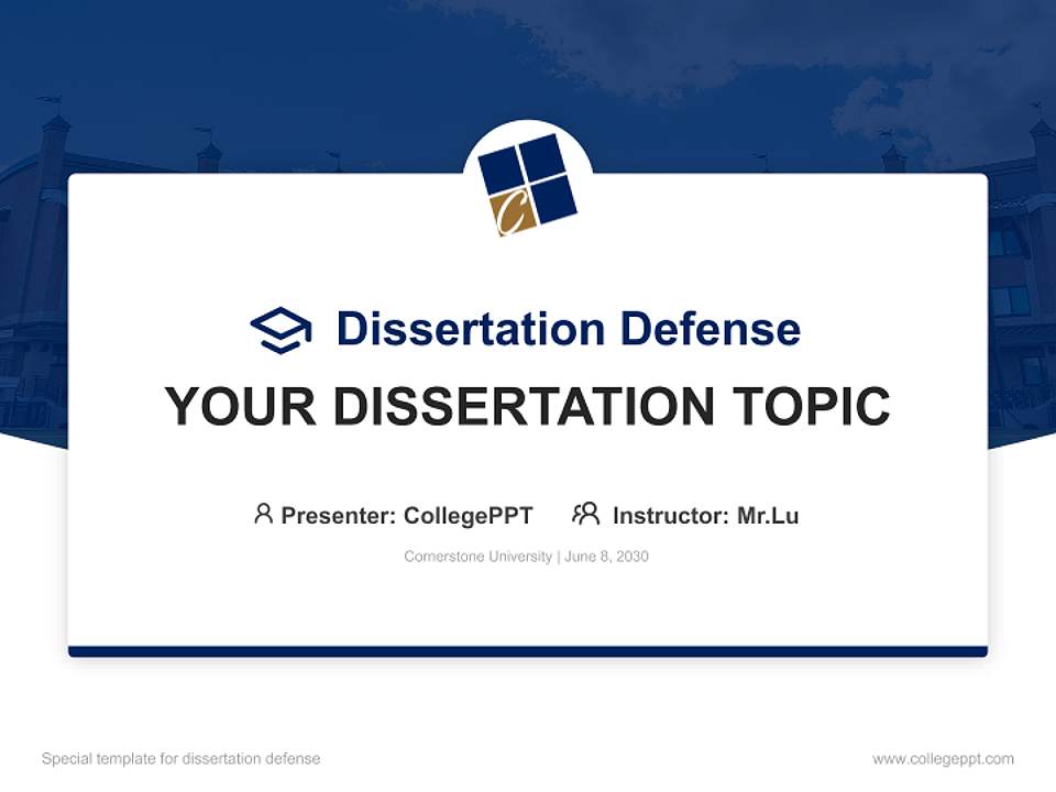 Cornerstone University Graduation Thesis Defense PPT Template4:3 ratio PPT effect preview image7