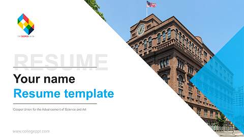 Cooper Union for the Advancement of Science and Art Resume PPT Template