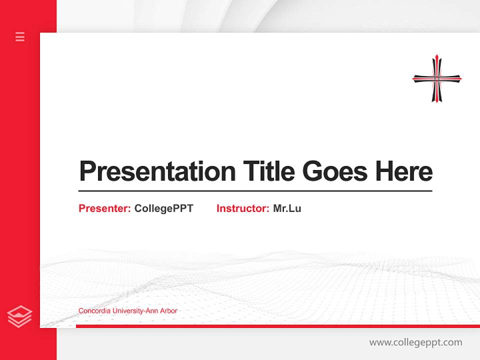 Concordia University-Ann Arbor Thesis Proposal/Graduation Defense PPT Template4:3 ratio PPT effect preview image5