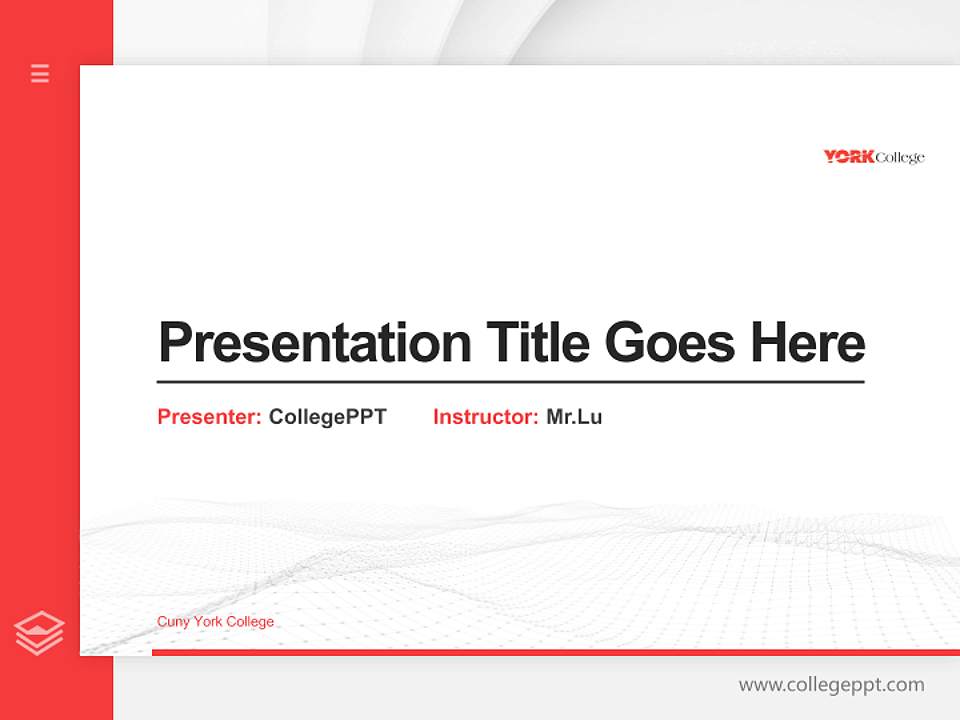 Cuny York College Thesis Proposal/Graduation Defense PPT Template4:3 ratio PPT effect preview image5