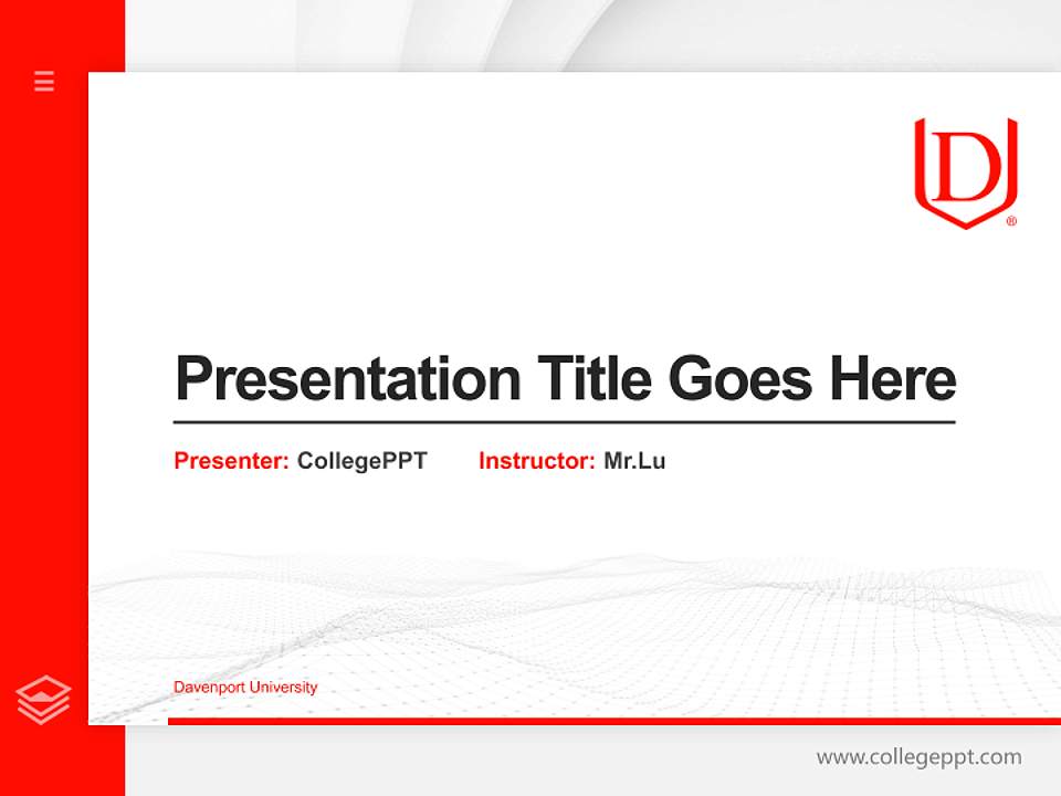 Davenport University Thesis Proposal/Graduation Defense PPT Template4:3 ratio PPT effect preview image5