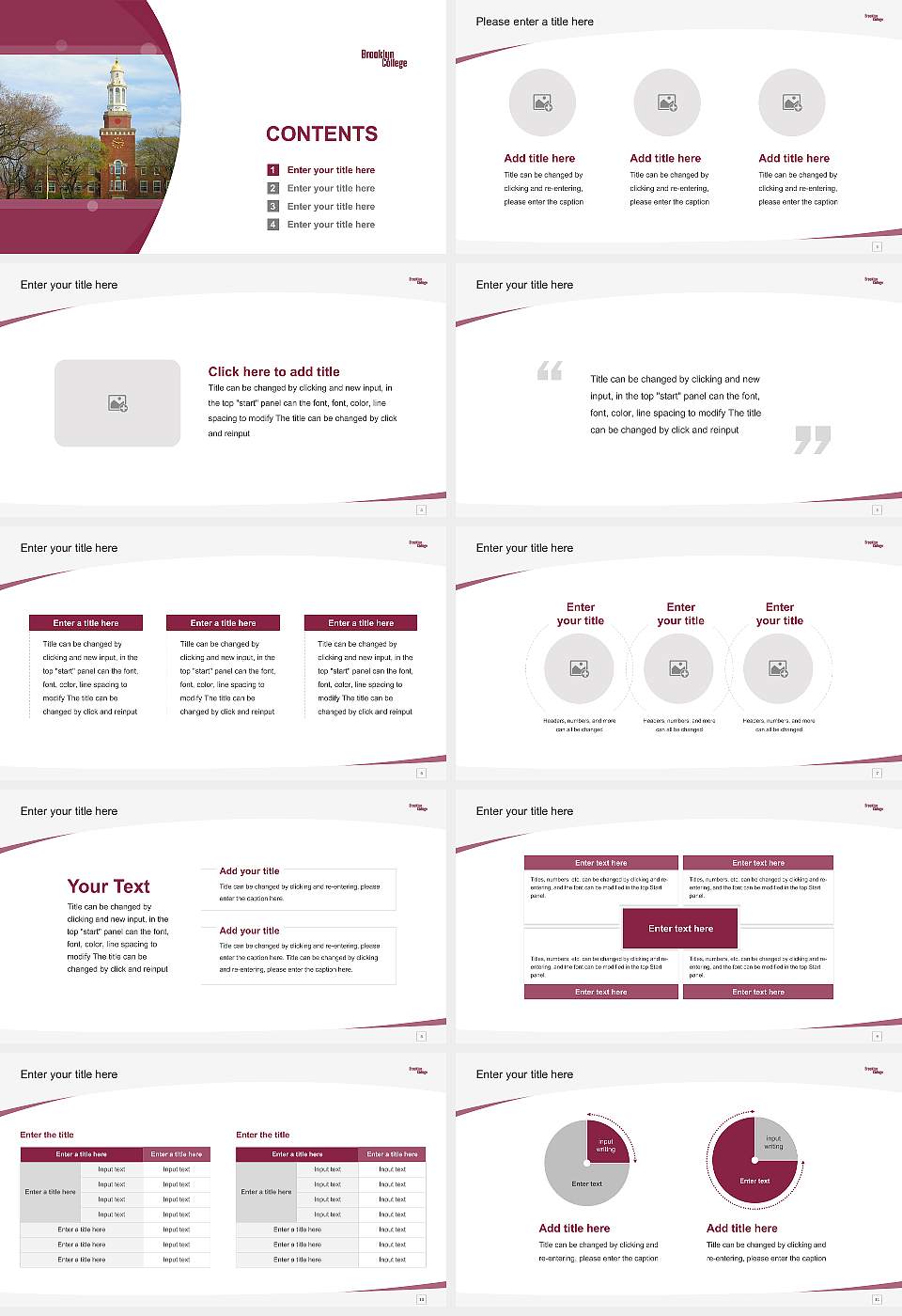 Brooklyn College Course/Courseware Creation PPT Template16:9 ratio PPT effect preview image2