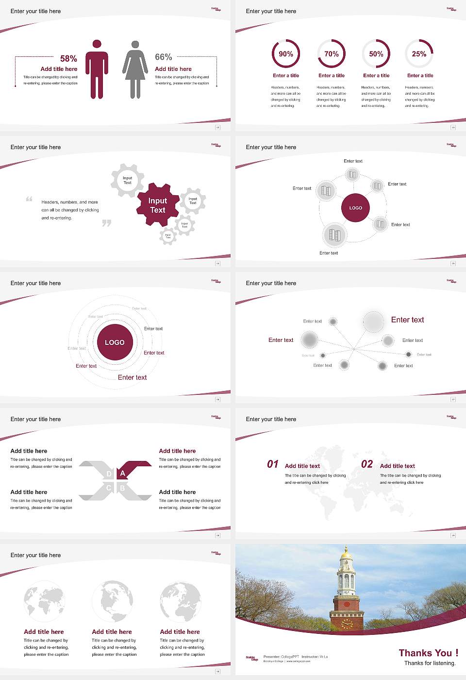 Brooklyn College Course/Courseware Creation PPT Template16:9 ratio PPT effect preview image4