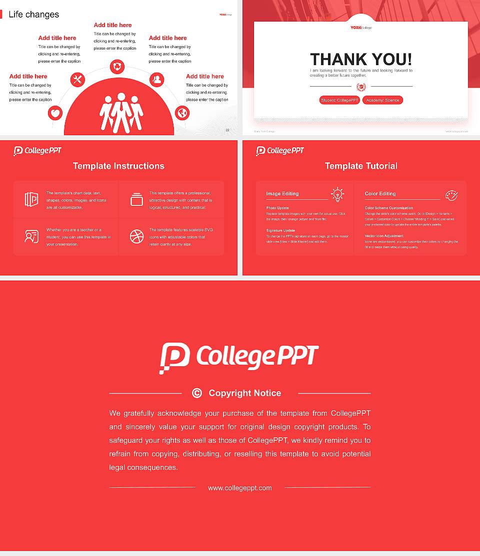 Cuny York College National Scholarship Defense PPT Template16:9 ratio PPT effect preview image4
