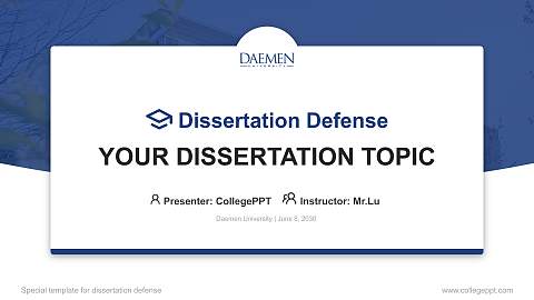 Daemen University Graduation Thesis Defense PPT Template