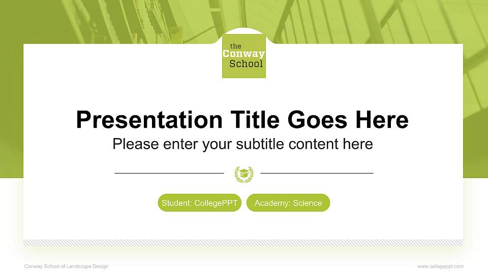 Conway School of Landscape Design National Scholarship Defense PPT Template16:9 ratio PPT effect preview image