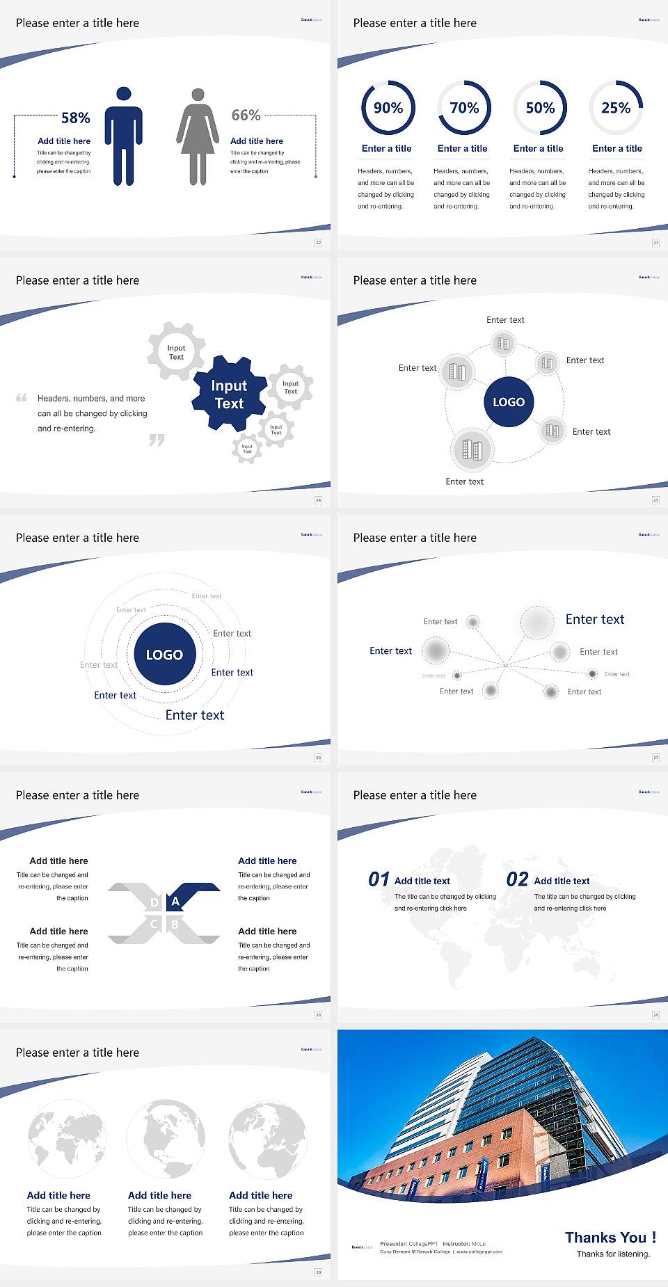 Cuny Bernard M Baruch College Course/Courseware Creation PPT Template4:3 ratio PPT effect preview image4