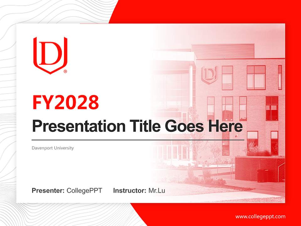 Davenport University Academic Presentation/Research Findings Report PPT Template4:3 ratio PPT effect preview image5