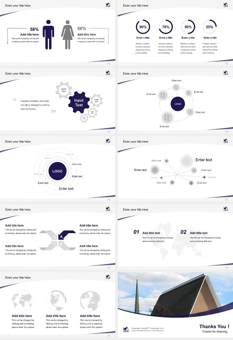 Concordia Theological Seminary Course/Courseware Creation PPT Template16:9 ratio PPT effect preview image4