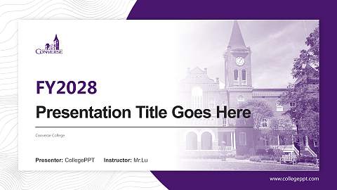 Converse College Academic Presentation/Research Findings Report PPT Template