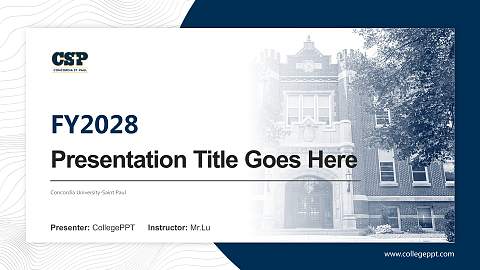 Concordia University-Saint Paul Academic Presentation/Research Findings Report PPT Template