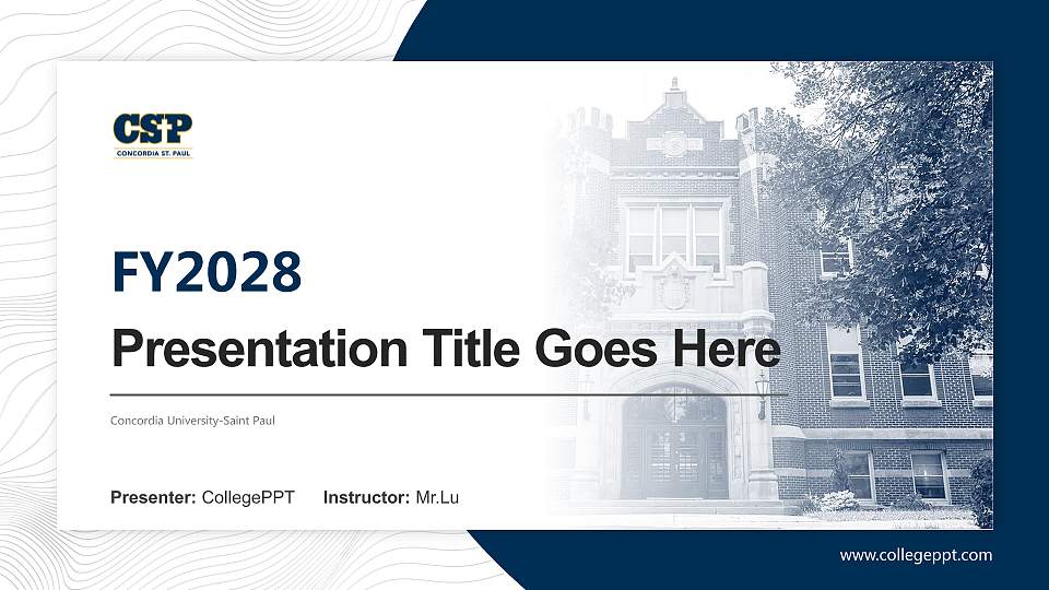 Concordia University-Saint Paul Academic Presentation/Research Findings Report PPT Template16:9 ratio PPT effect preview image