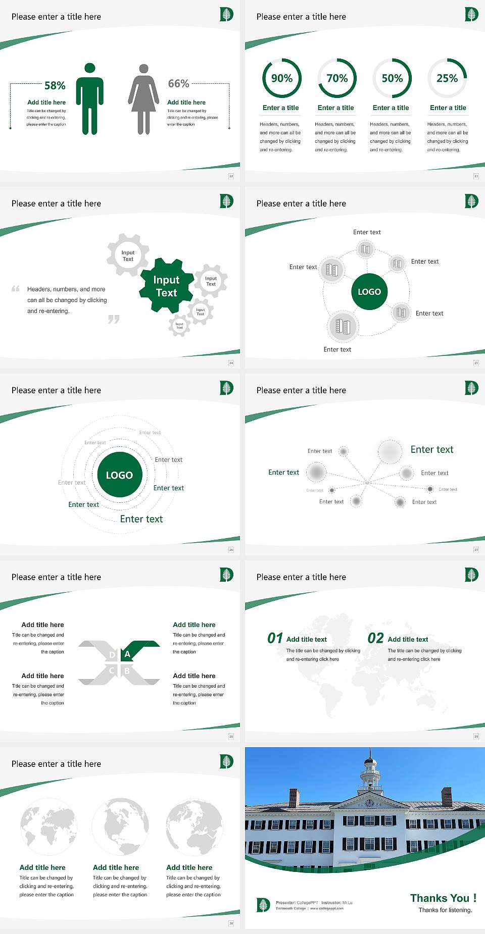 Dartmouth College Course/Courseware Creation PPT Template4:3 ratio PPT effect preview image4