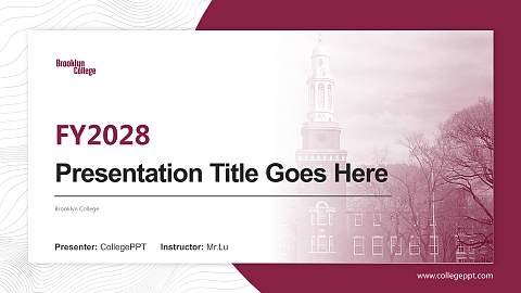 Brooklyn College Academic Presentation/Research Findings Report PPT Template