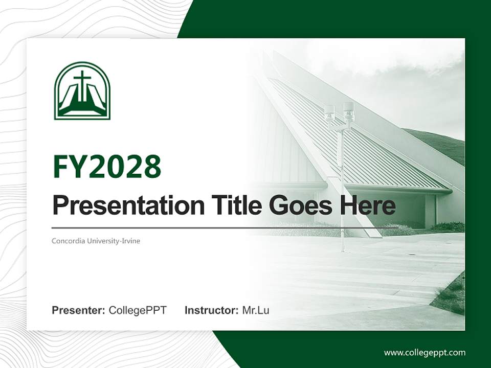 Concordia University-Irvine Academic Presentation/Research Findings Report PPT Template4:3 ratio PPT effect preview image5