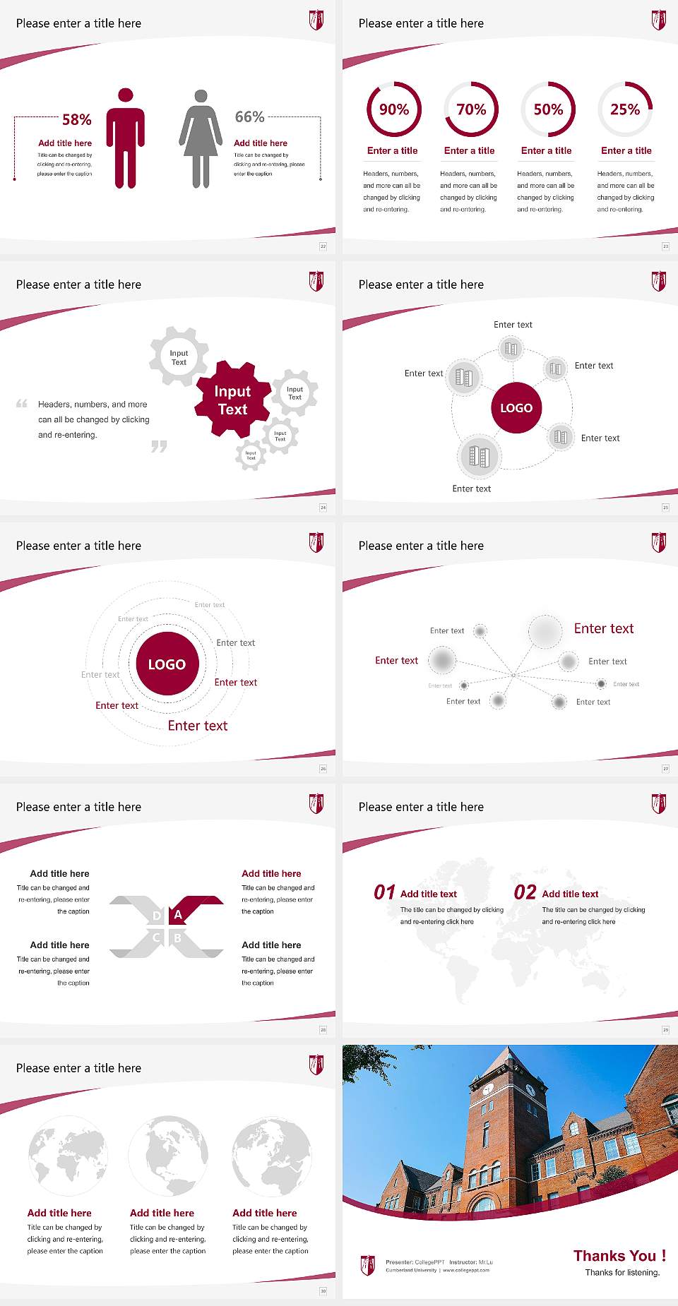 Cumberland University Course/Courseware Creation PPT Template4:3 ratio PPT effect preview image4