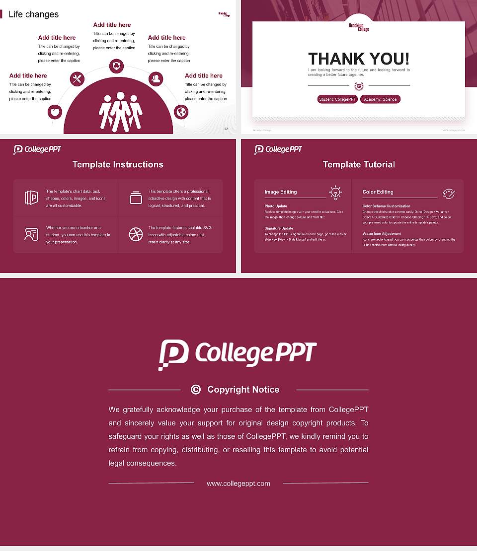 Brooklyn College National Scholarship Defense PPT Template16:9 ratio PPT effect preview image4