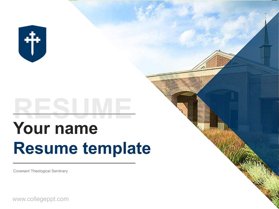 Covenant Theological Seminary Resume PPT Template4:3 ratio PPT effect preview image5