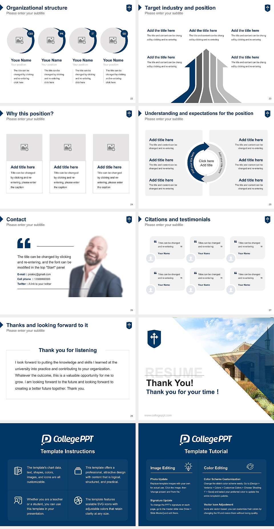 Covenant Theological Seminary Resume PPT Template4:3 ratio PPT effect preview image4