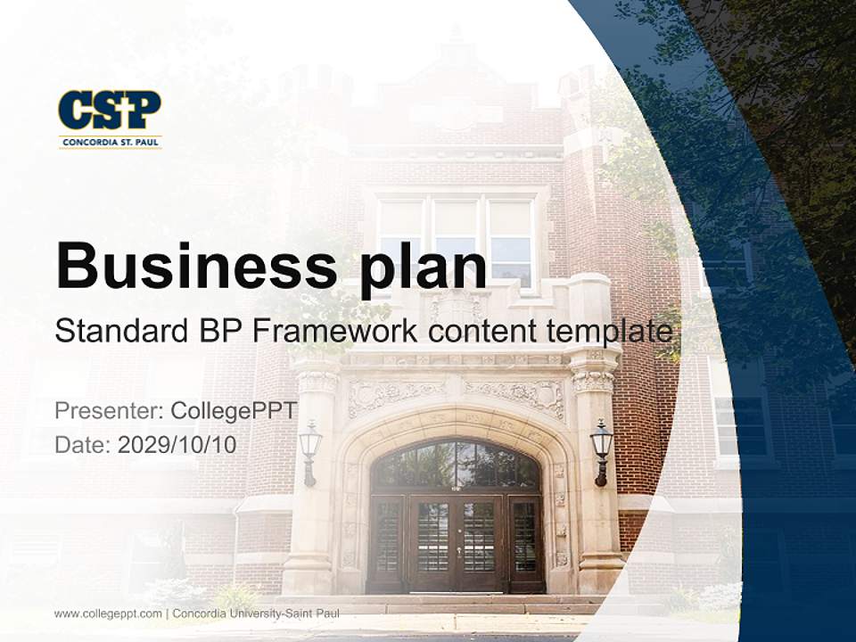 Concordia University-Saint Paul Competition/Entrepreneurship Contest PPT Template4:3 ratio PPT effect preview image9