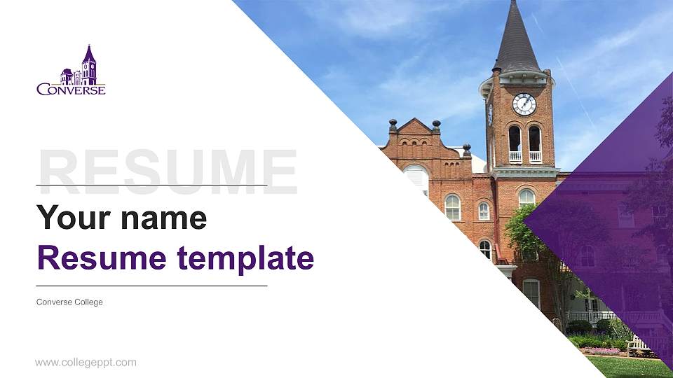 Converse College Resume PPT Template16:9 ratio PPT effect preview image