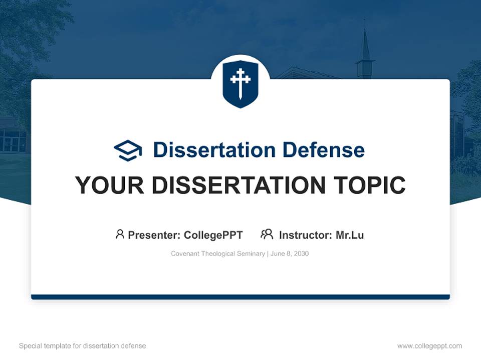 Covenant Theological Seminary Graduation Thesis Defense PPT Template4:3 ratio PPT effect preview image7