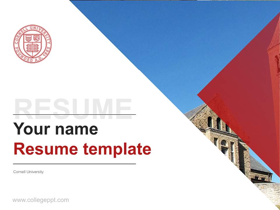 Cornell University Resume PPT Template4:3 ratio PPT effect preview image5