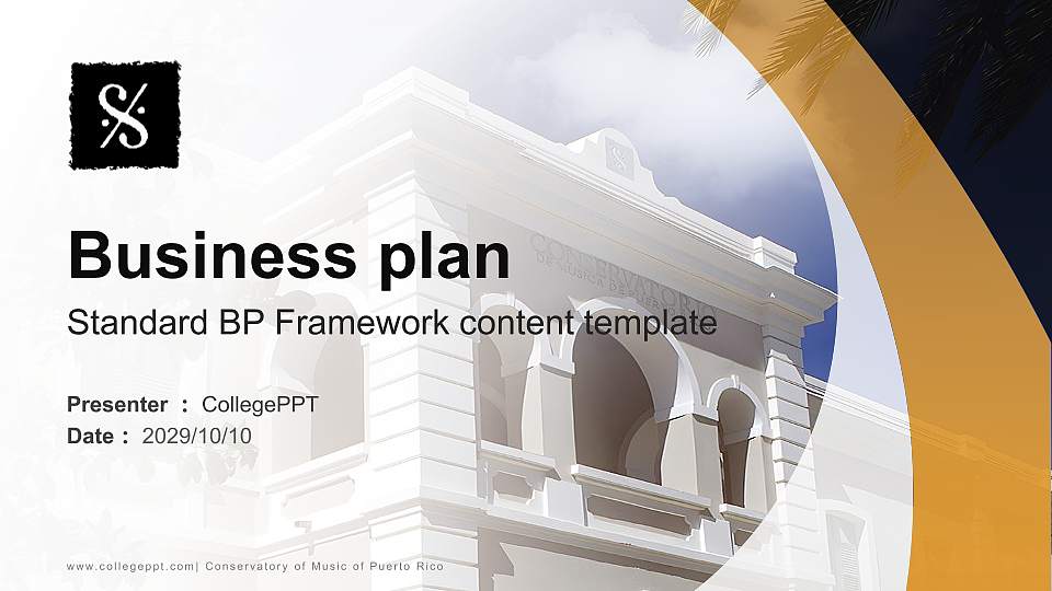 Conservatory of Music of Puerto Rico Competition/Entrepreneurship Contest PPT Template16:9 ratio PPT effect preview image