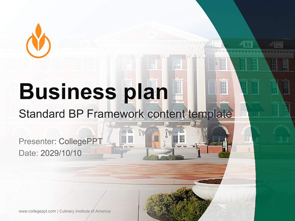 Culinary Institute of America Competition/Entrepreneurship Contest PPT Template4:3 ratio PPT effect preview image9