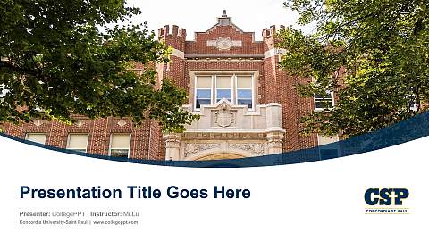 Concordia University-Saint Paul Course/Courseware Creation PPT Template