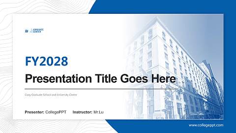 Cuny Graduate School and University Center Academic Presentation/Research Findings Report PPT Template