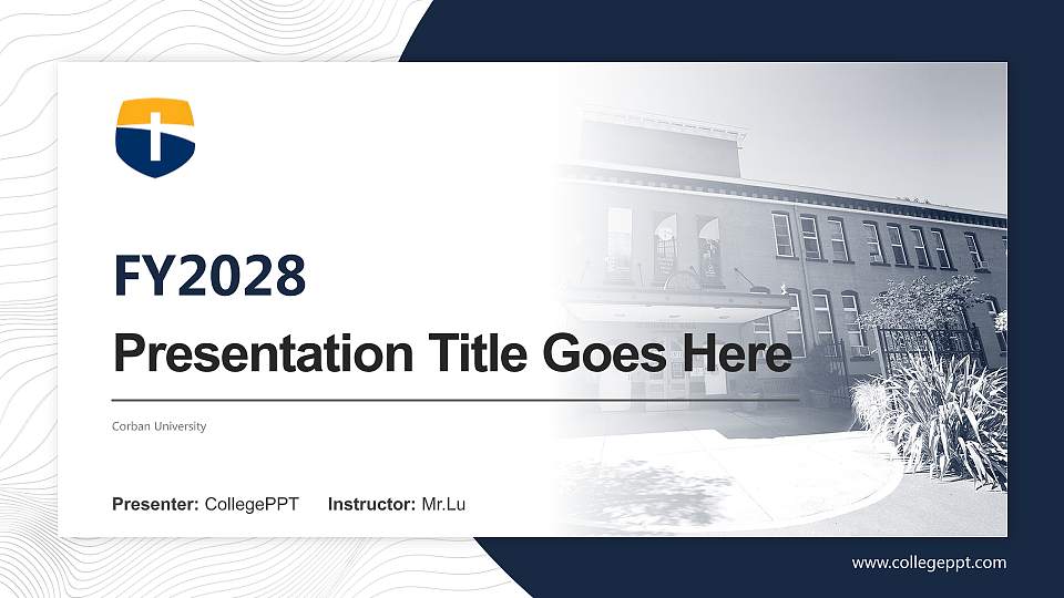 Corban University Academic Presentation/Research Findings Report PPT Template16:9 ratio PPT effect preview image