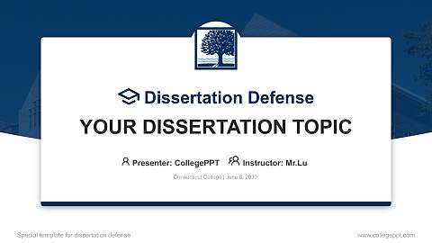 Connecticut College Graduation Thesis Defense PPT Template