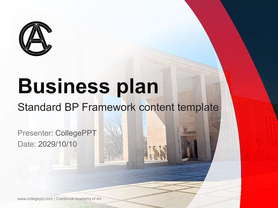 Cranbrook Academy of Art Competition/Entrepreneurship Contest PPT Template4:3 ratio PPT effect preview image9