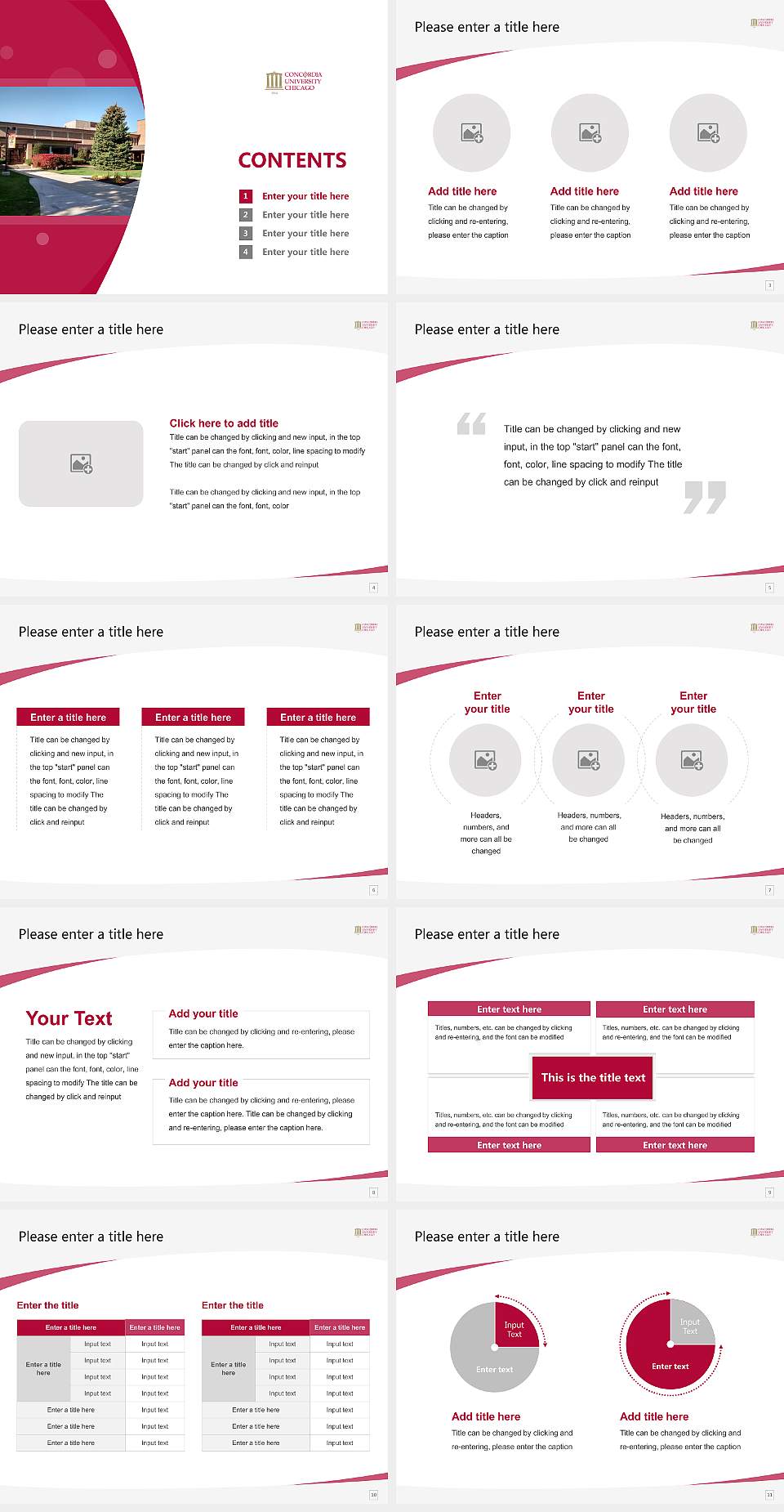 Concordia University-Chicago Course/Courseware Creation PPT Template4:3 ratio PPT effect preview image2