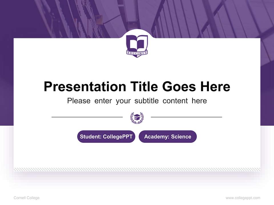 Cornell College National Scholarship Defense PPT Template4:3 ratio PPT effect preview image4