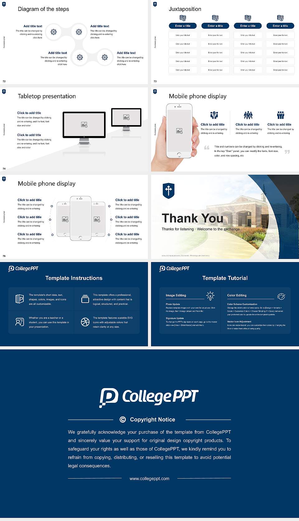 Covenant Theological Seminary Competition/Entrepreneurship Contest PPT Template16:9 ratio PPT effect preview image9