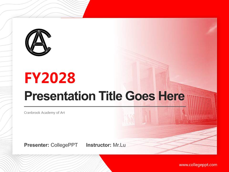 Cranbrook Academy of Art Academic Presentation/Research Findings Report PPT Template4:3 ratio PPT effect preview image5