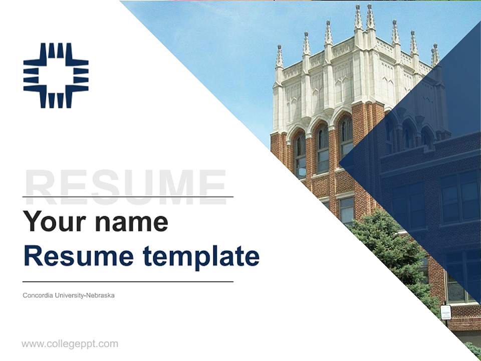 Concordia University-Nebraska Resume PPT Template4:3 ratio PPT effect preview image5