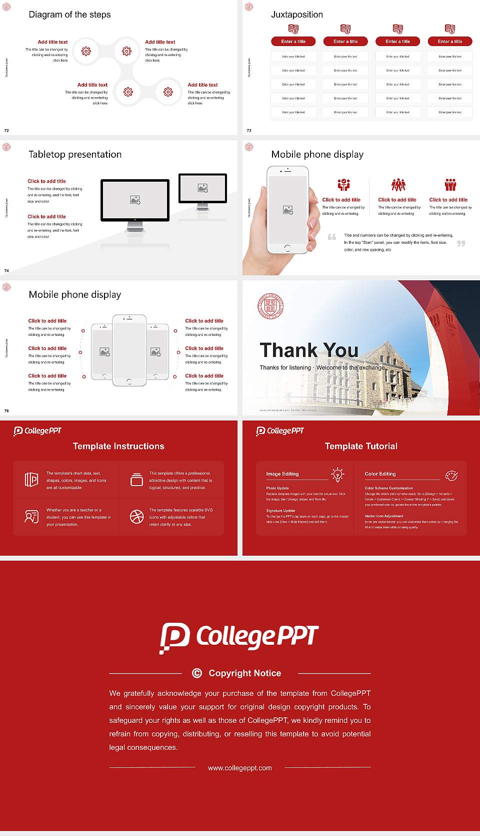 Cornell University Competition/Entrepreneurship Contest PPT Template16:9 ratio PPT effect preview image9