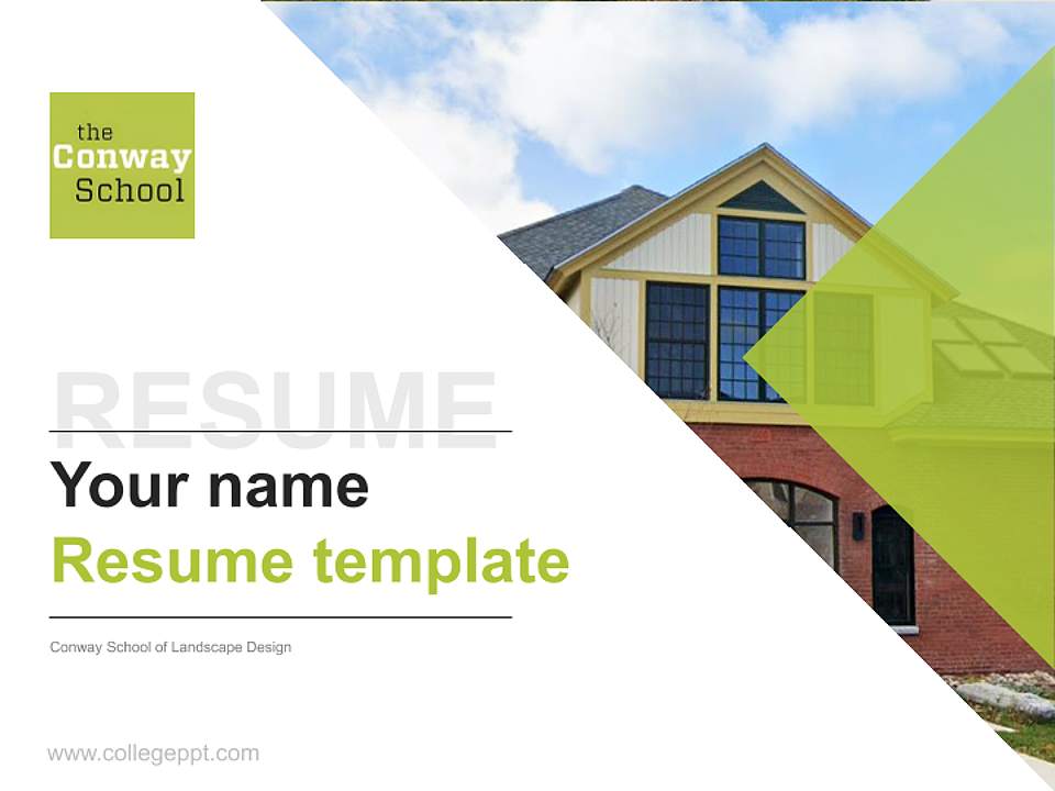 Conway School of Landscape Design Resume PPT Template4:3 ratio PPT effect preview image5