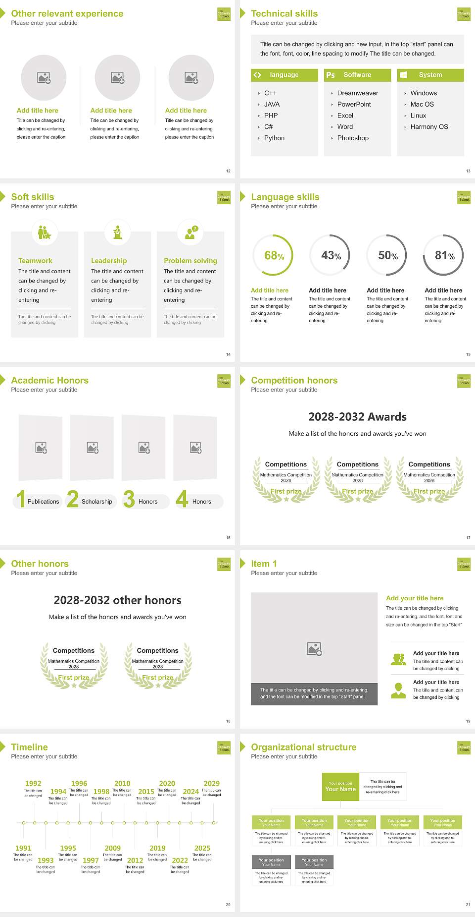 Conway School of Landscape Design Resume PPT Template4:3 ratio PPT effect preview image3