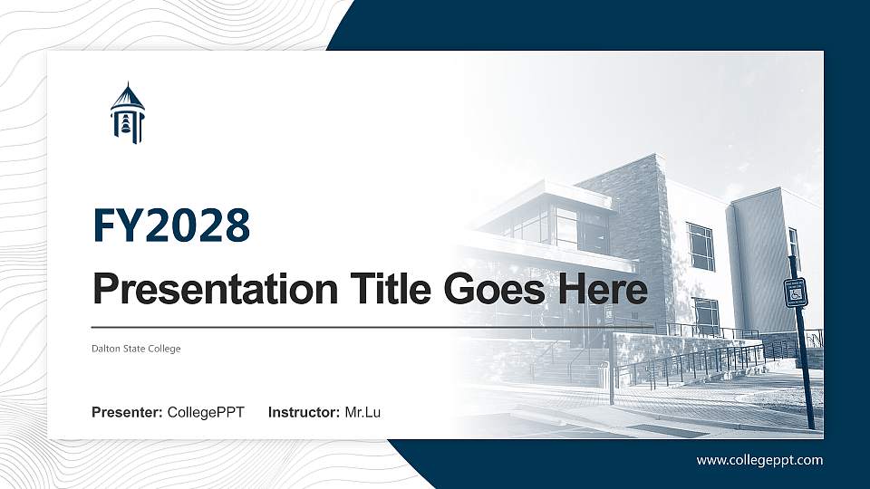 Dalton State College Academic Presentation/Research Findings Report PPT Template16:9 ratio PPT effect preview image